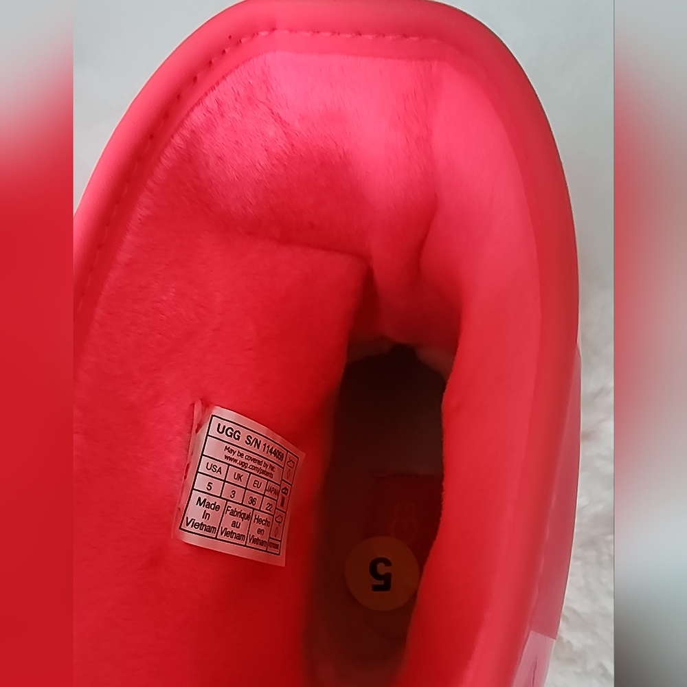UGG PINK Waterproof Classic Brellah Mini Rain Boots Women's Sz 5 NEW! - Picture 5 of 9